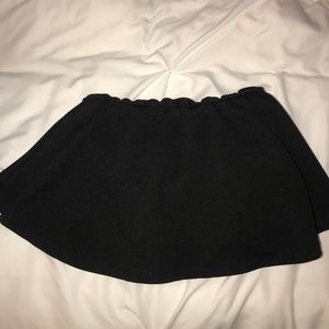 Boohoo Black Frill Strapless Crop